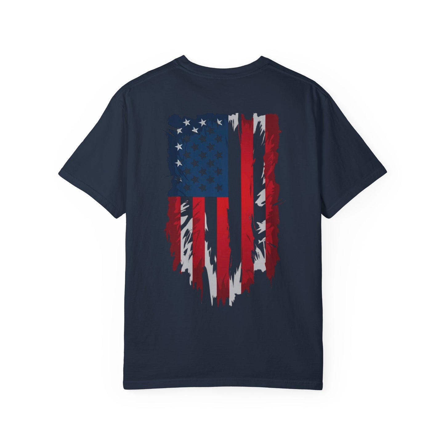 Patriotic Unisex Garment-Dyed T-Shirt - American Flag Design