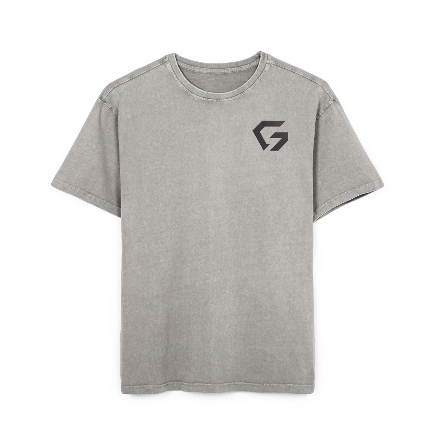 Men's Acid Washed Oversize Fitness Tee - Gridiron Design